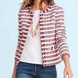 Talbots Pink and Black Tweed Jacket